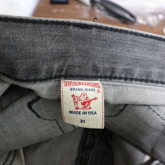 True Religion Ricky Thick Stitch Flare Denim Distressed 31 - Picture 7 of 8